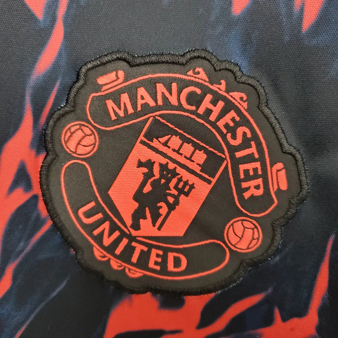 2022/2023 Manchester United Pre-Match Training Suit Black Red