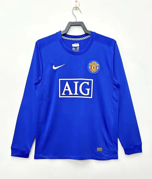 2007/2008 Retro Long Sleeve Manchester United Away Football Shirt